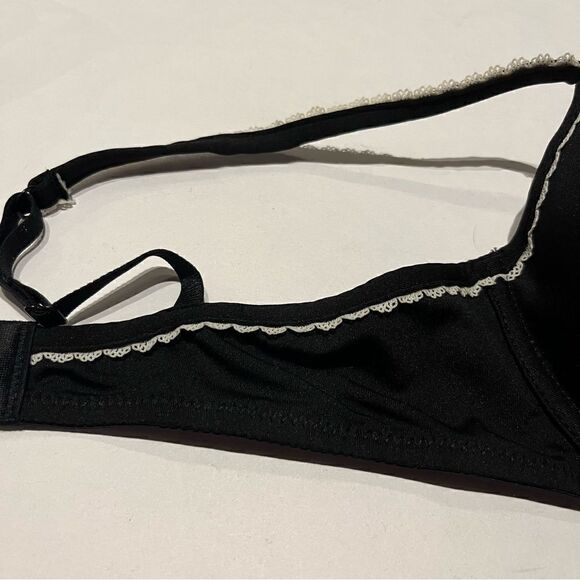 Maidenform Bra Black with white lace trim 34C - Picture 5 of 6